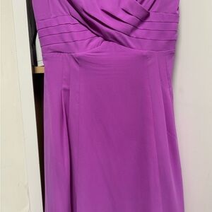 Elegant Purple Pleated Bodice Evening Dress